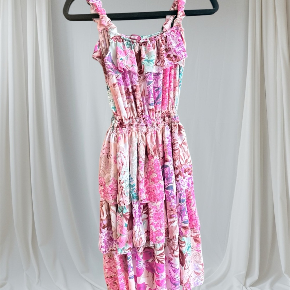 Floral Pink Midi Dress